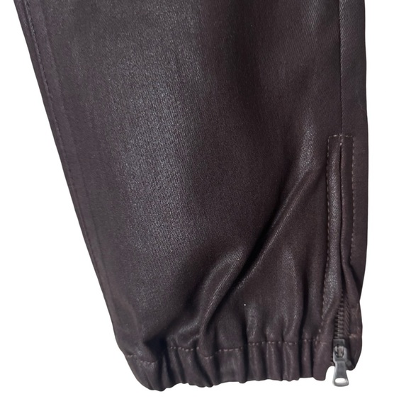NWT PAIGE Mayslie Coated Waxed Joggers Pants Chocolate Brown Chicory Size 25 - Picture 11 of 16